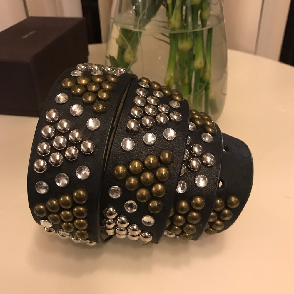 Belt black with studs
